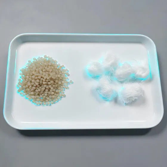 Polymer carrier and staple fiber sample